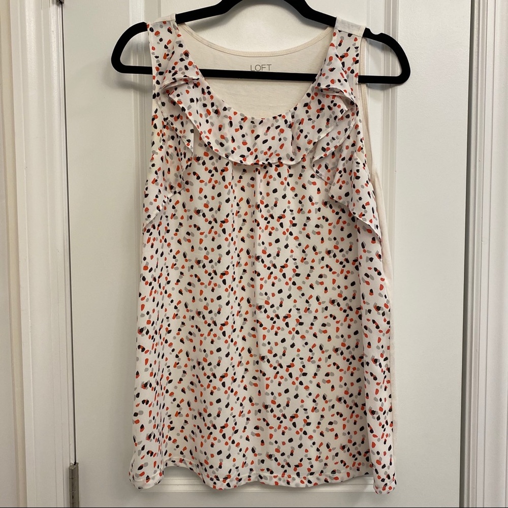 Spotter LOFT tank blouse with ruffles